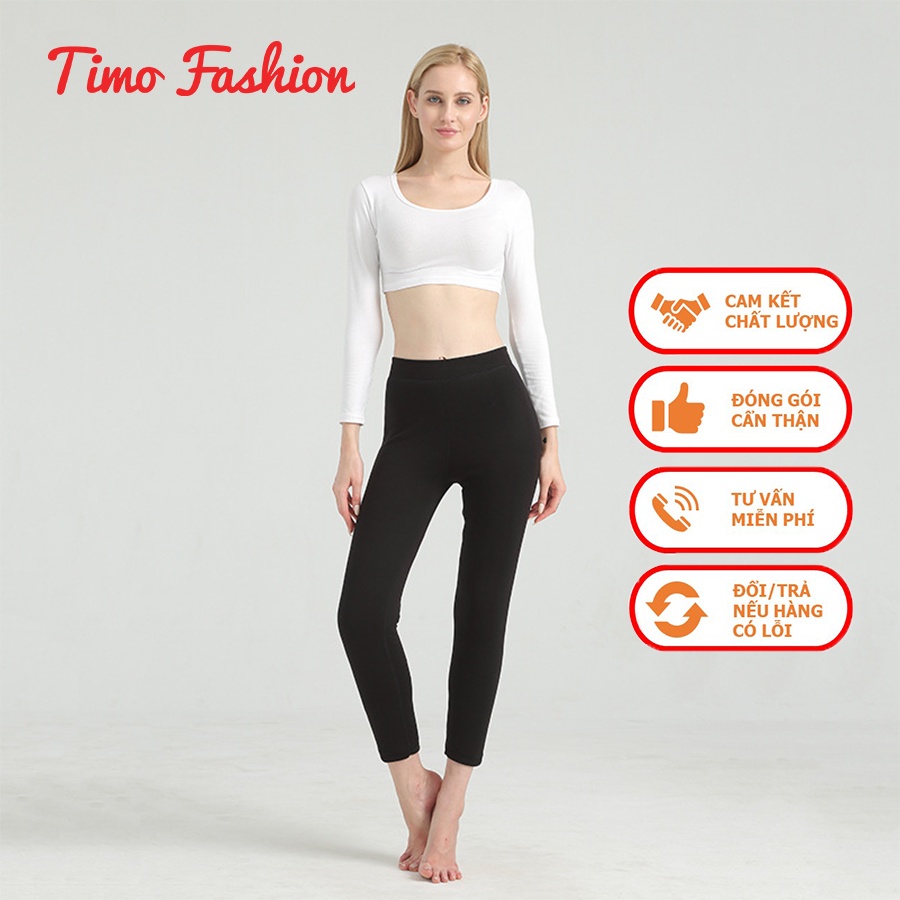 Quần legging nữ dáng dài, legging cạp cao thun ôm bó, quần tập gym yoga co giãn giữ nhiệt cao cấp siêu co giãn TF002