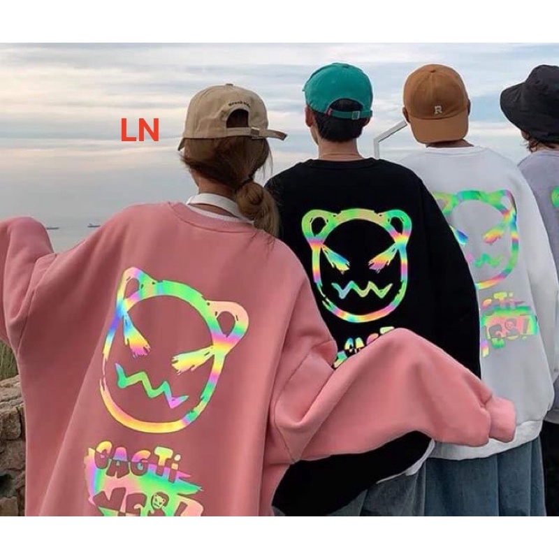 Áo Sweater mặt mèo YES phản quang 7m TH6