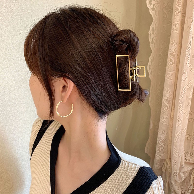 Kẹp Tóc Kim Loại Mạ Vàng Đính Đá Và Ngọc Trai Giả Xinh Xắn Dành Cho Nữ