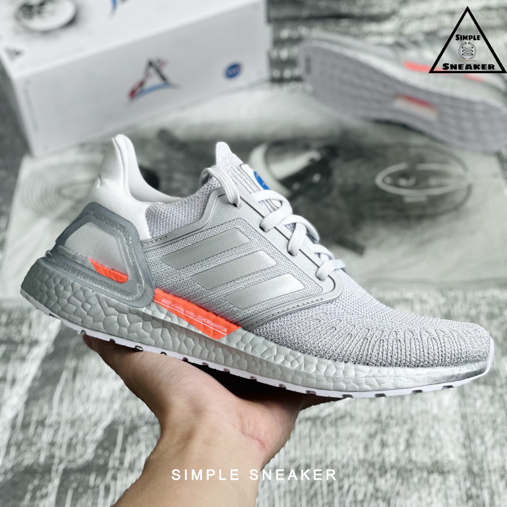 Giày Adidas UltraBoost 20 ISS Grey Sliver FREESHIPHàng Chính Hãng - Giày Thể Thao Nam Chạy Bộ Tập Gym - Simple Sneaker