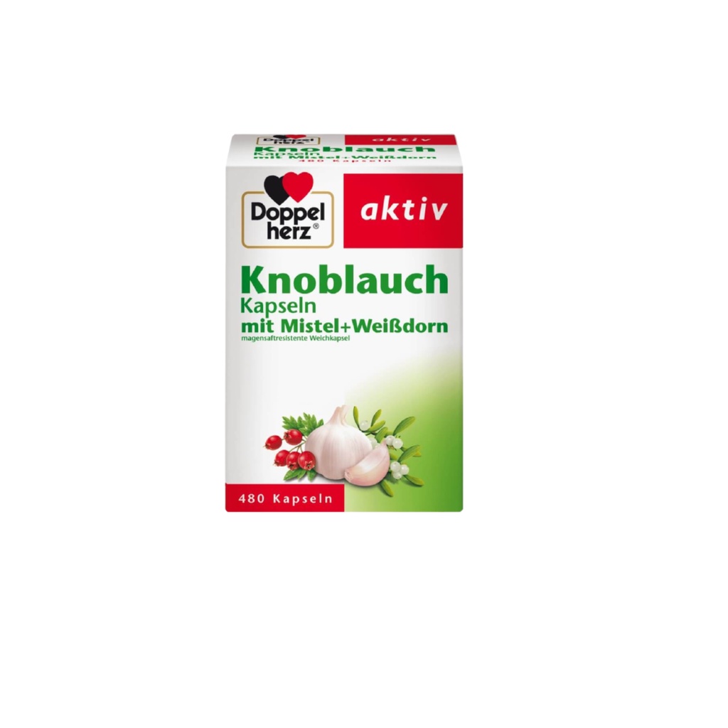 Viên Uống Bổ Tim Mạch Herz Aktiv Knoblauch Kapseln Mit Mistel WeiBdorn 480v