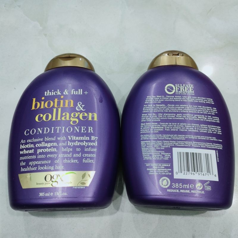 Dầu gội và dầu xả BIOTIN COLLAGEN OGX 385ml- Mỹ