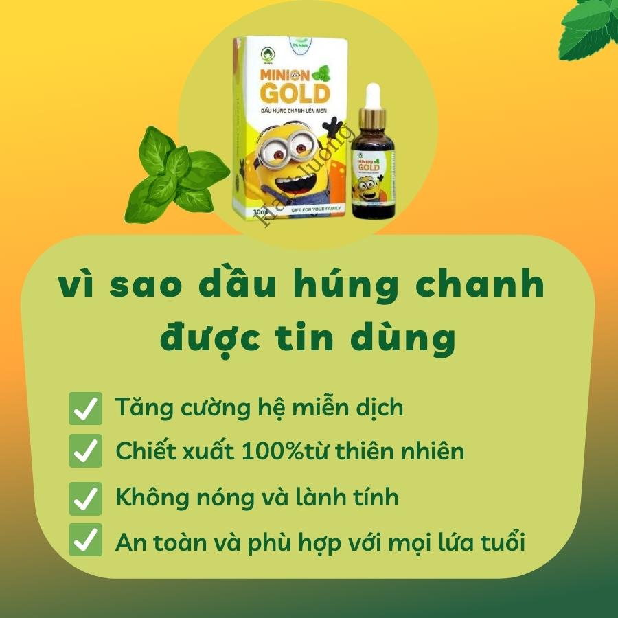 Dầu Húng Chanh Minion, Tinh Dầu Húng Chanh Cho Bé Giúp Tăng Cường Sức Đề Kháng Dung Tích 30ML ( Kèm Quà Tặng)