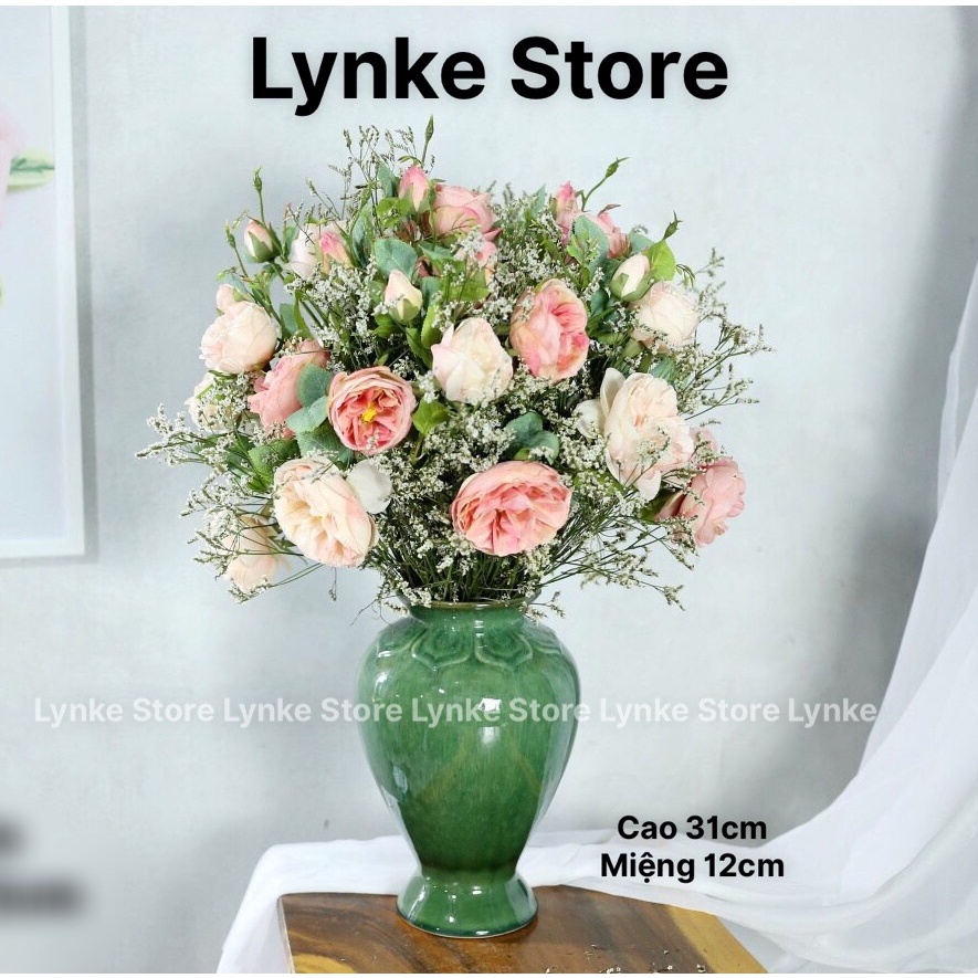 Bình Hoa Lọ Hoa Dáng Vò Loe Mẫu Mới Men Hỏa Biến Gốm Sứ Bát Tràng