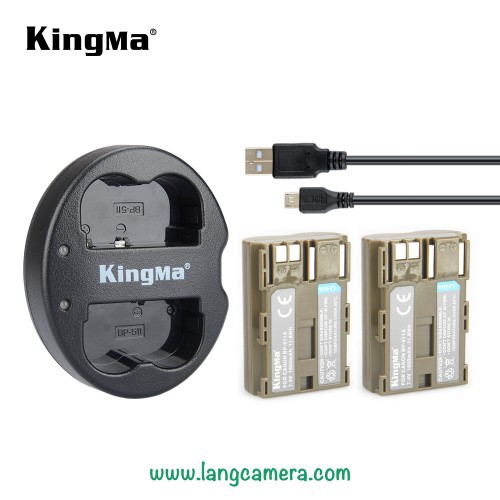 Pin sạc Kingma cho Canon BP-511A + Hộp đựng Pin, Thẻ nhớ