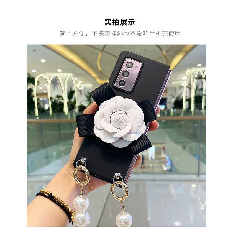 Bao Da Điện Thoại Họa Tiết Hoa Trà Thời Trang Cho samsung galaxy z fold 5 4 2 3 5g Ốp