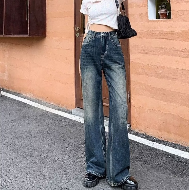 Quần Jeans Nữ Lưng Cao Ống Rộng Thời Trang Hàn Quốc