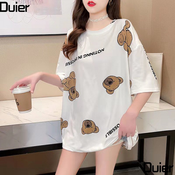 Áo Thun Tay Ngắn Dáng Rộng Cỡ Lớn 100-150kg Phong Cách Hàn Quốc Thời Trang Mùa Hè Cho Nữ