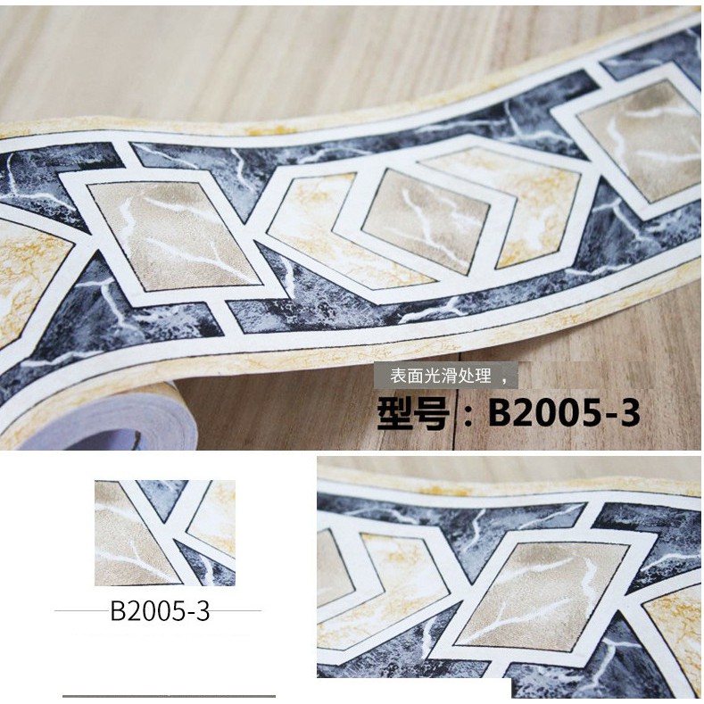 Cuộn 10m len dán viền tường keo sẵn ô xám keo sẵn (cao 10cm)