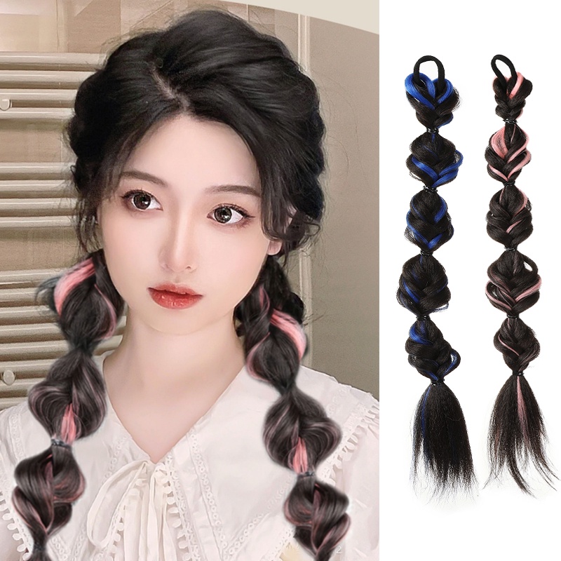 Tóc giả thắt bím CHLINS phối màu thời trang cho nữ