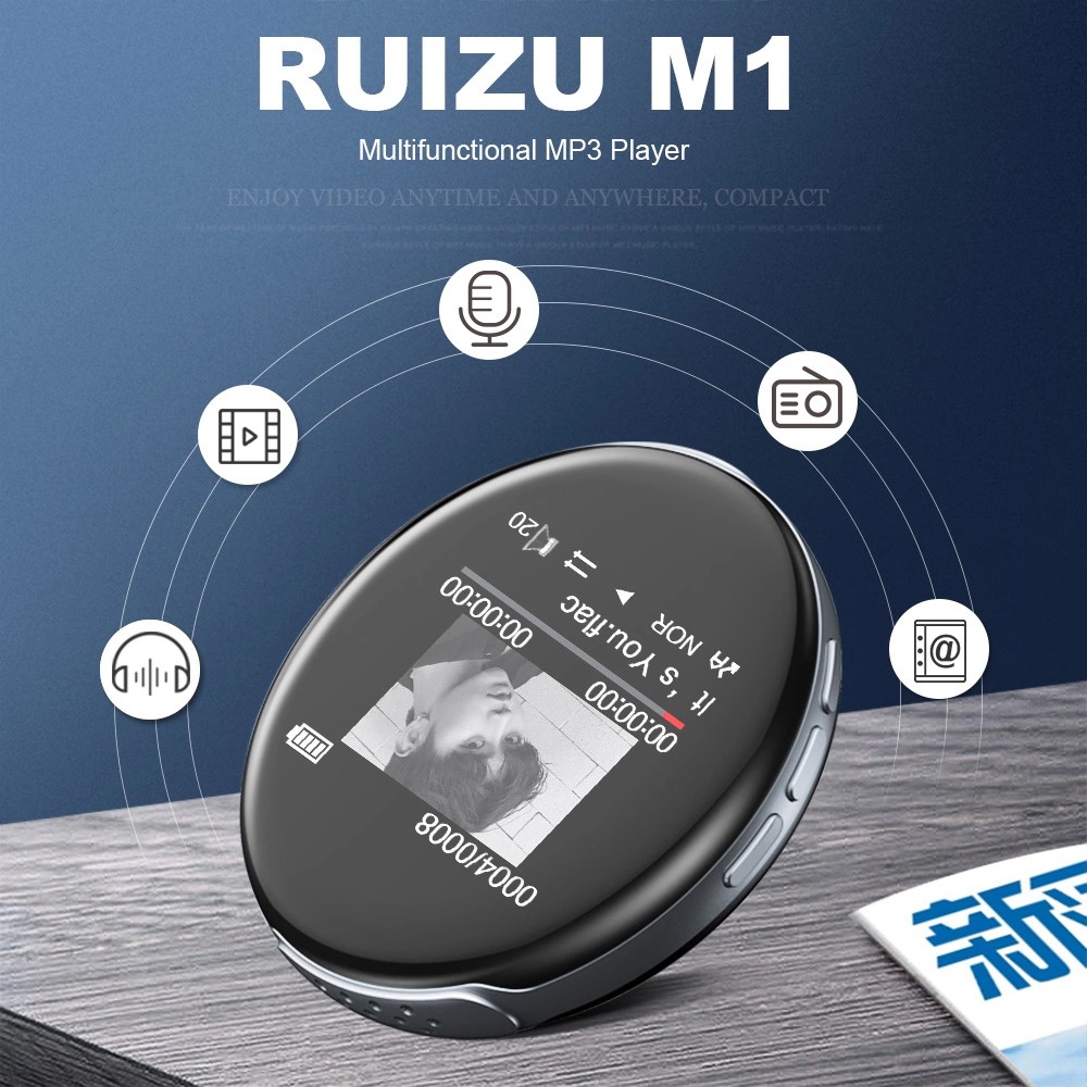 Ruizu M1 - Máy Nghe Nhạc Bluetooth, Cảm ứng, Tặng Tai Nghe, Thiết Kế Siêu Độc Đáo (8Gb)