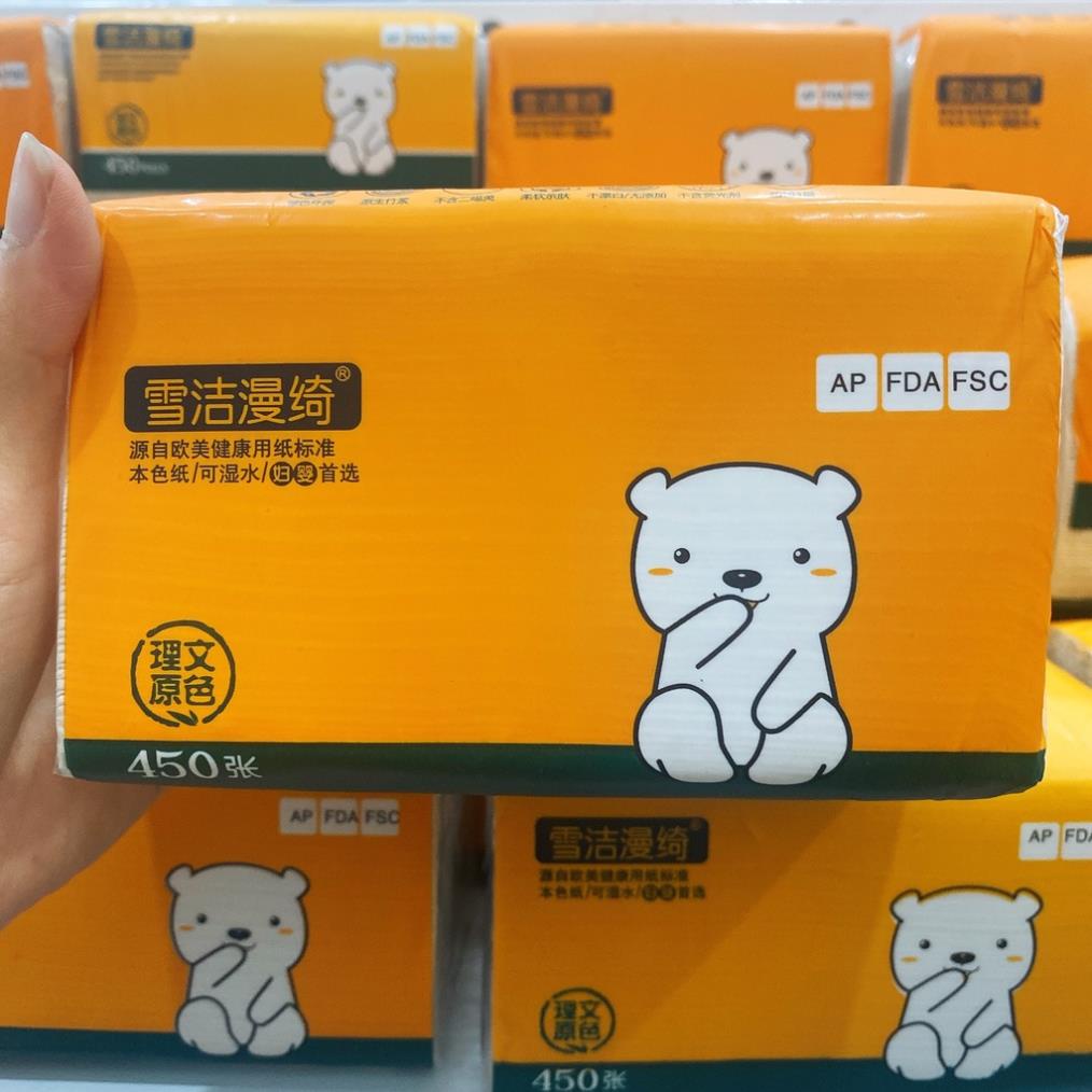 Dây 8 gói giấy rút gấu trúc vàng siêu giai, mềm, đẹp, tiện lợi