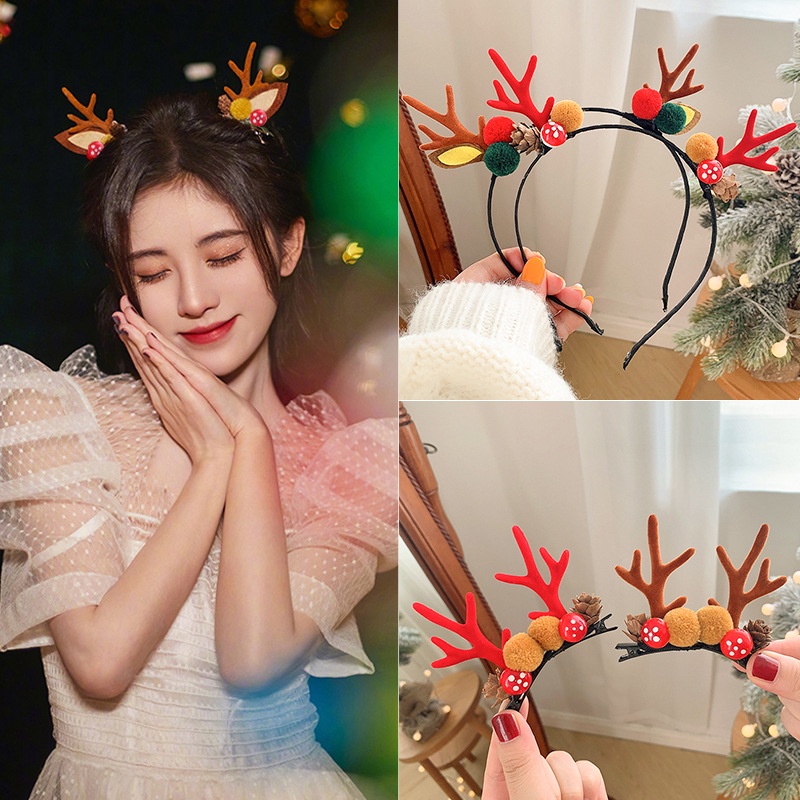 Cài Tóc Giáng Sinh, Cài Tóc Noel Sừng Tuần Lộc Siêu Đáng Yêu Siêu Cute