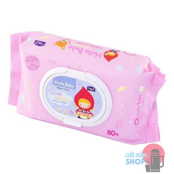 Set 2 gói khăn giấy ướt không mùi 80 tờ Lock&amp;Lock Hello Bebe tiện lợi HBB809