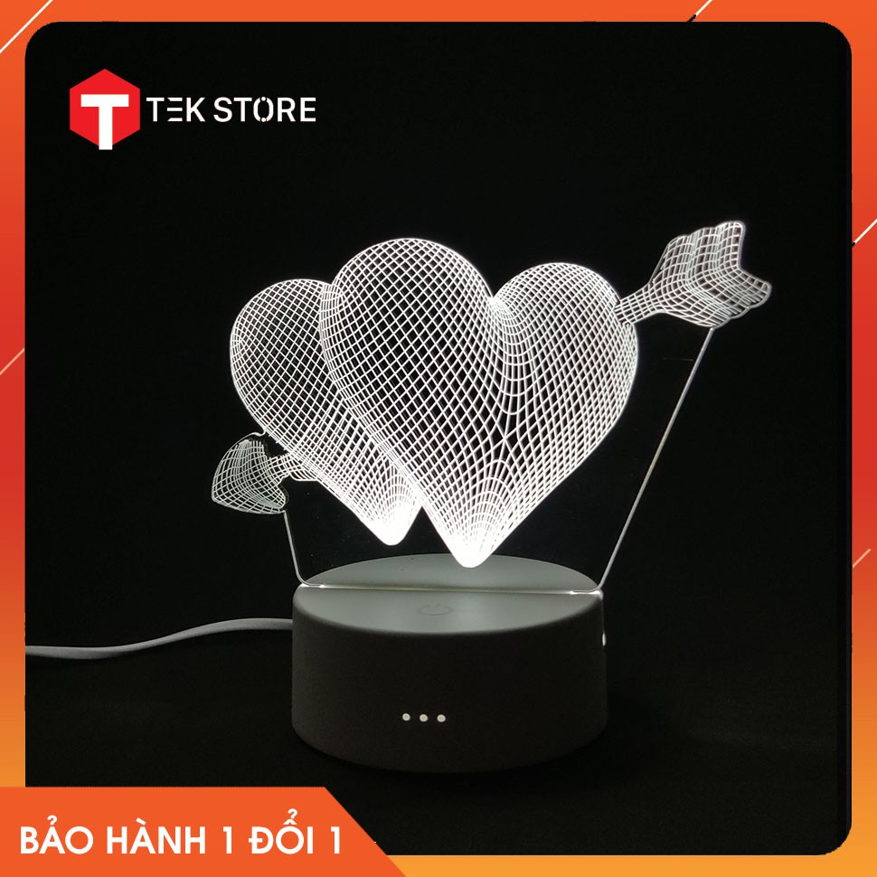 Đèn Trái Tim Đôi (3 Màu - 7 Màu - 16 Màu Kèm Điều Khiển)