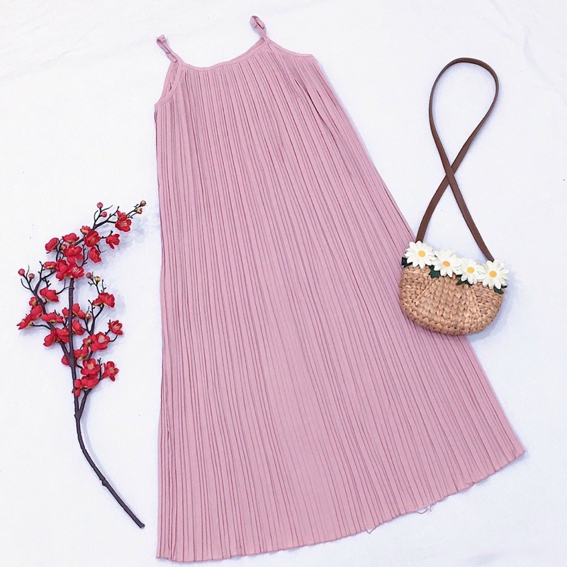 Đầm Suông Hai Dây Dập Ly Hồng Ruốt [ẢNH THẬT CUỐI] - DS338 | BigBuy360 - bigbuy360.vn