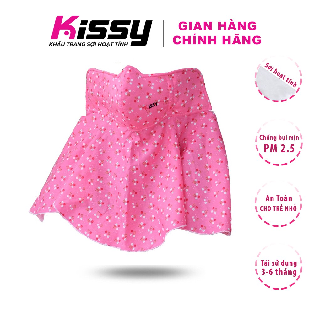 Khẩu trang Kissy cho nữ mẫu trùm nửa đầu chống nắng và bụi mịn hiệu quả họa tiết hoa, giao đúng mẫu