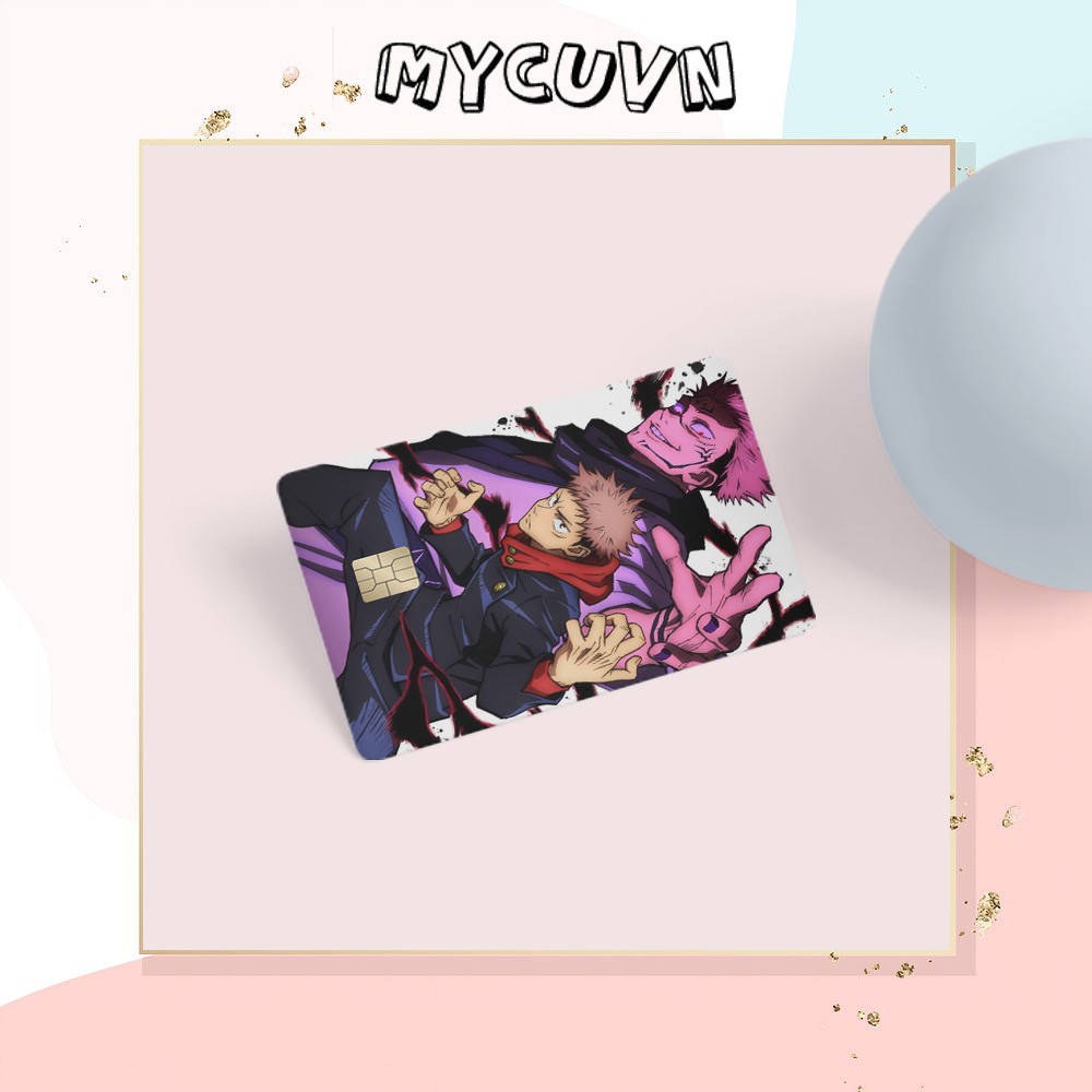 Miếng dán thẻ ngân hàng/dán thẻ ATM-JUJUTSU KAISEN-Trang trí thẻ ATM, thẻ Xe, thẻ Thang Máy