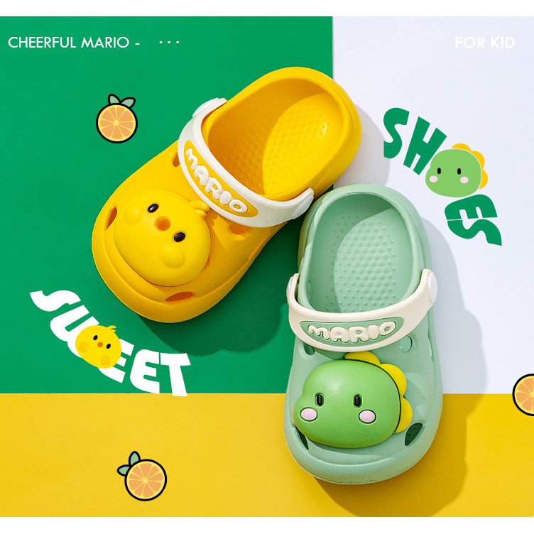 Dép trẻ em, sandal tập đi Mario  đế mềm siêu nhẹ chống trươn trượt cho bé tập đi