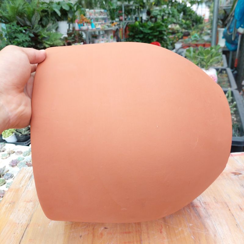 Chậu đất nung, Chậu sen đá - Chậu bầu lớn, miệng chậu 28cm, chiều cao 28cm