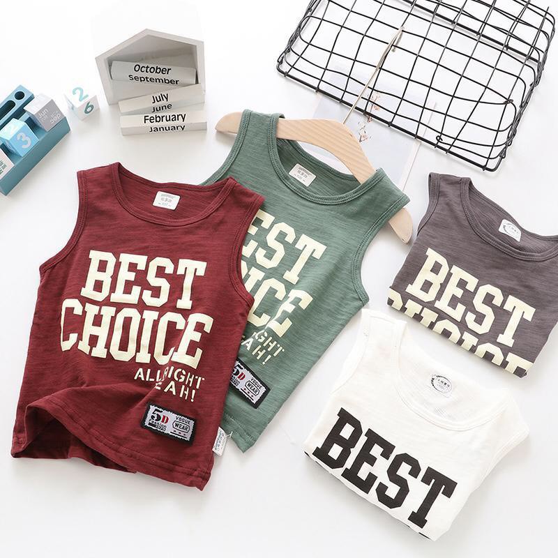 Bộ Áo Thun Sát Nách + Quần Đùi Thời Trang Mùa Hè Cho Bé Trai