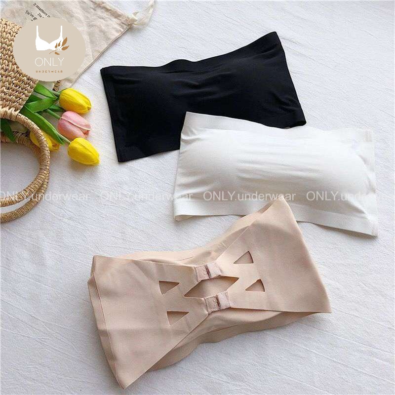 Áo bra không dây cúp ngực su đúc trơn có móc cài sau ONLY.underwear