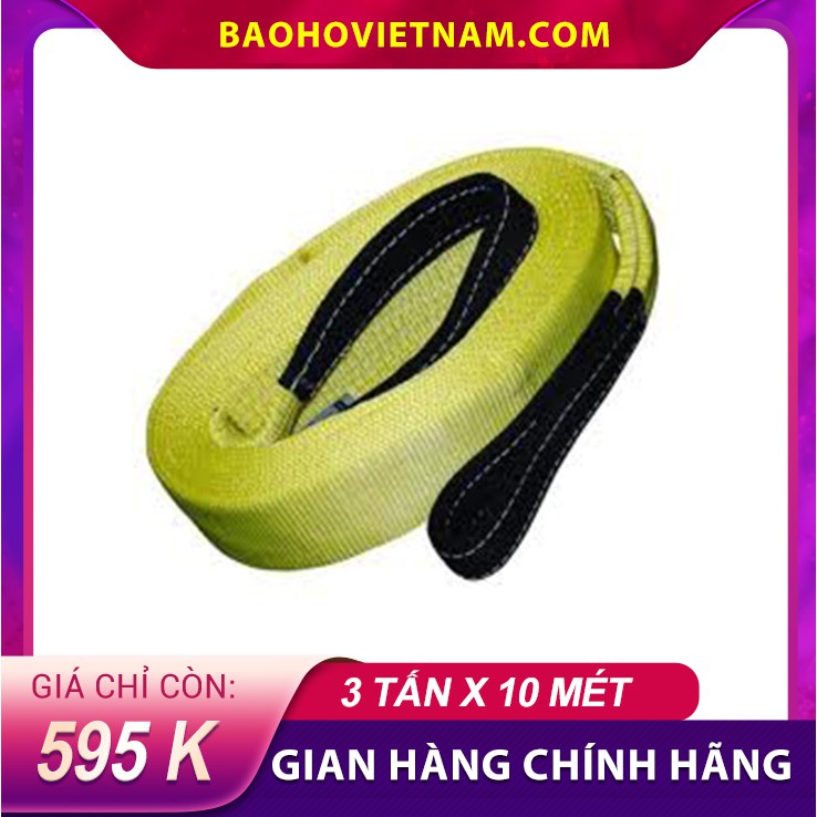 [SALE SỐC] Dây cáp vải cẩu hàng loại 3 tấn dài 10 mét nhập khẩu chính hãng chuyển dùng trong công nghiệp, xây dựng,...