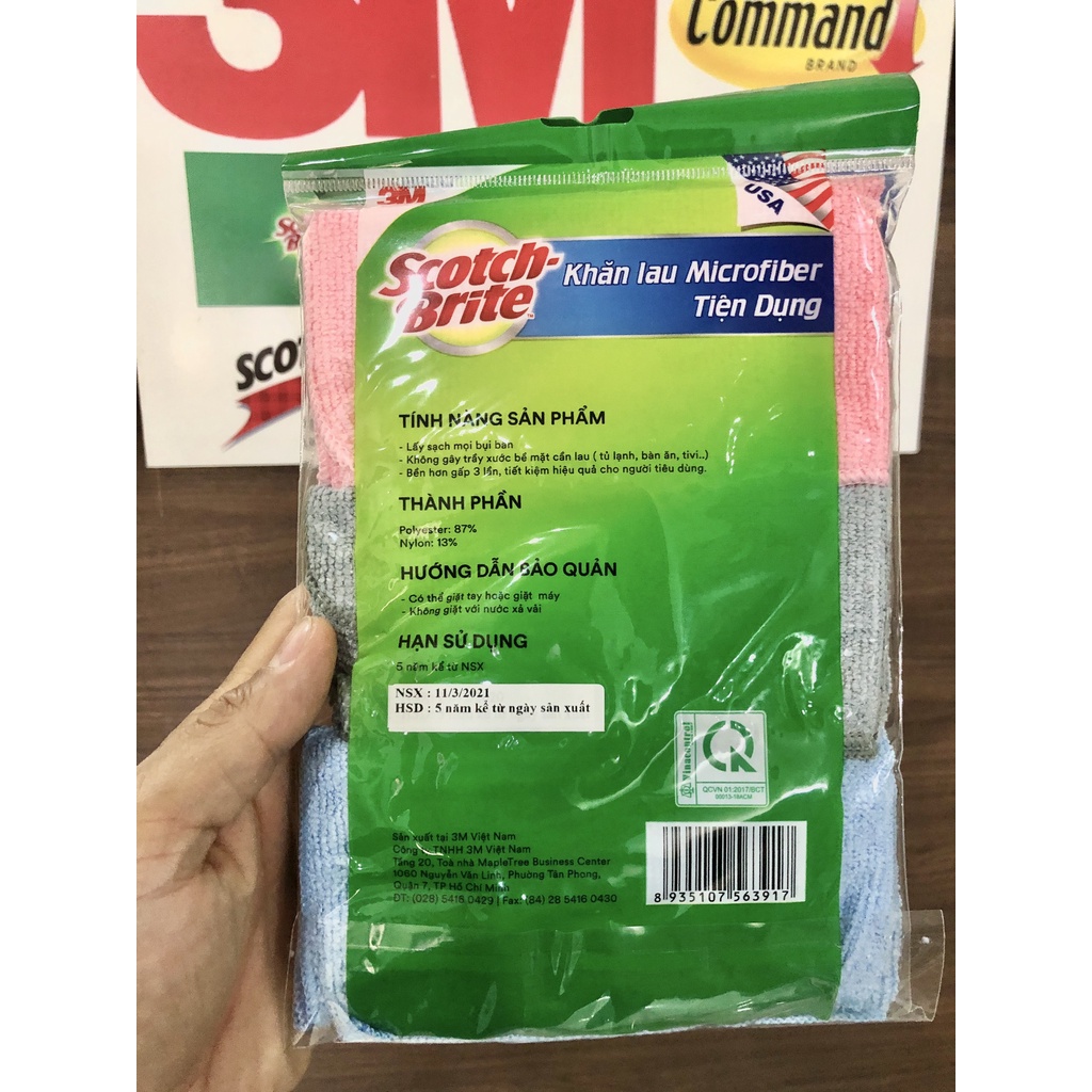 Khăn lau 3M microfiber lau bếp tiện dụng ( 3 Cái )