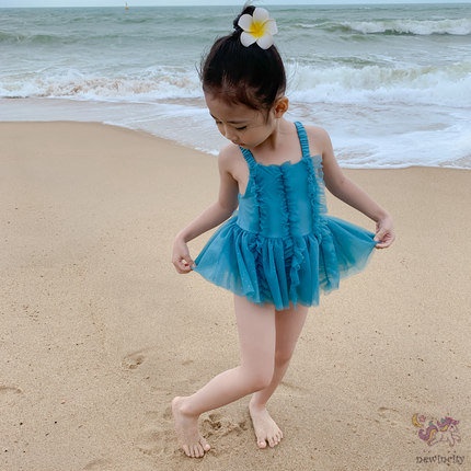 Bộ Đồ Bơi Một Mảnh Không Tay Màu Trơn Kèm Mũ Bơi Thời Trang Dành Cho Bé Gái