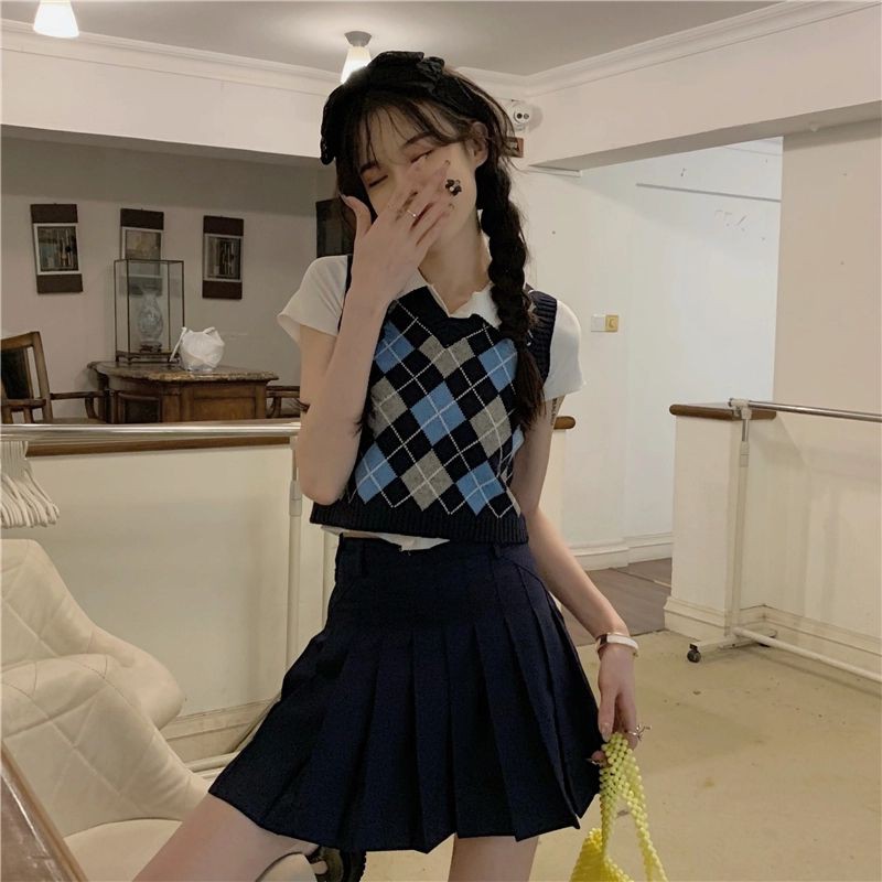 [Order] (K2) Set váy áo gile nữ sinh Hàn Quốc loại đẹp.
