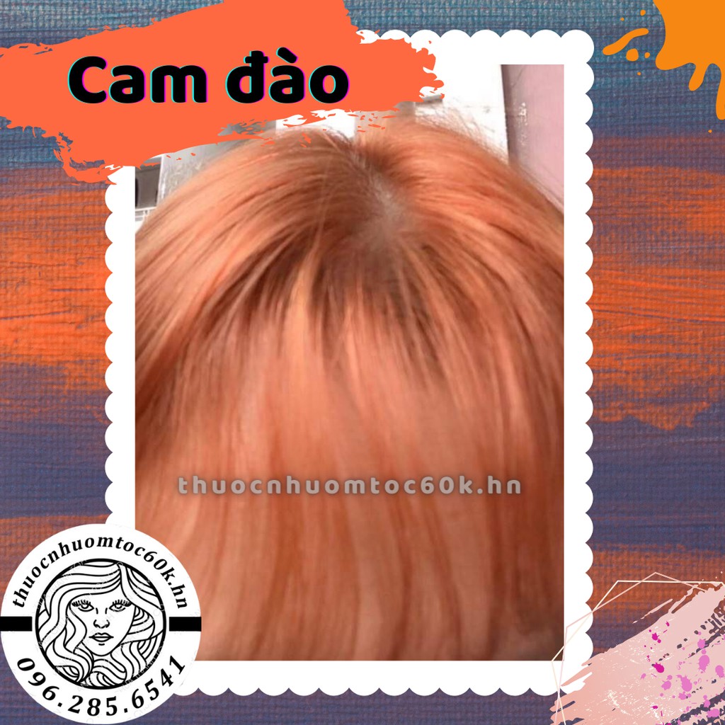 Thuốc nhuộm màu cam (cam đào) kèm trợ dưỡng găng tay | BigBuy360 - bigbuy360.vn