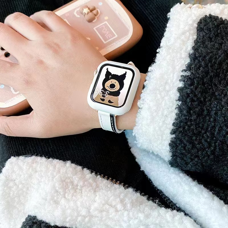 Dây Đeo Bằng Da Thật Cho Đồng Hồ Thông Minh Apple watch 44mm 45mm 41mm 40mm 42mm 38mm iWatch series 8 7 6 5 4 3 SE