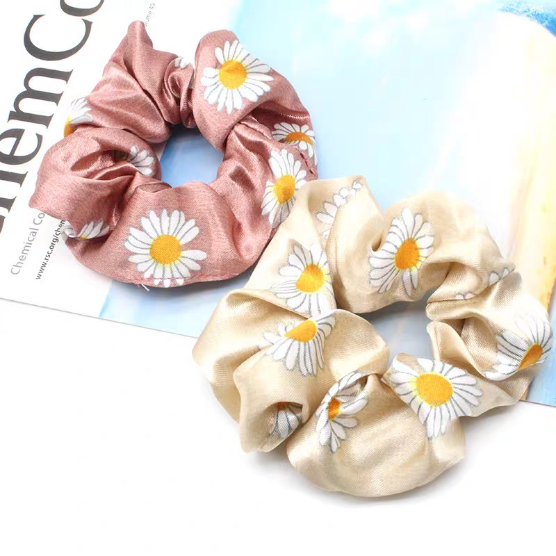 PVN15874 Dây buộc Tóc Vải Satin Hình Hoa Cúc T8