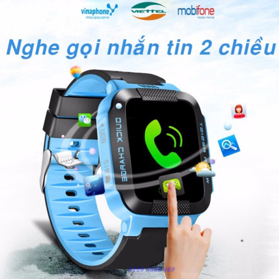 Đồng hồ định vị trẻ em GPS Tracker Y21G mới nhất (Xanh Dương)