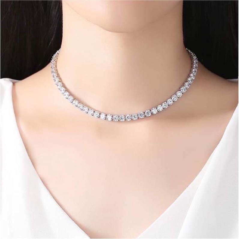 Choker Tennis Chain Full đá siêu Hot