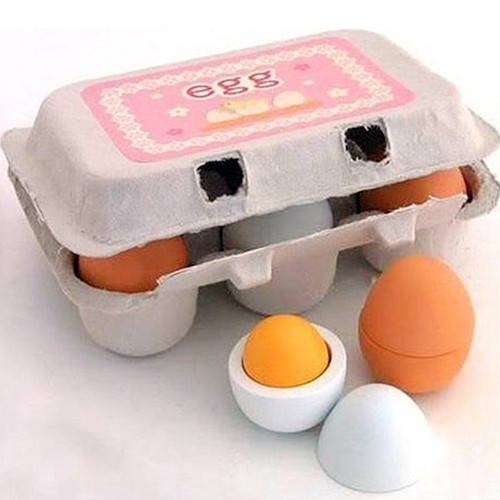 Bộ đồ chơi khay đựng trứng gà bằng gỗ 6 ngăn độc đáo