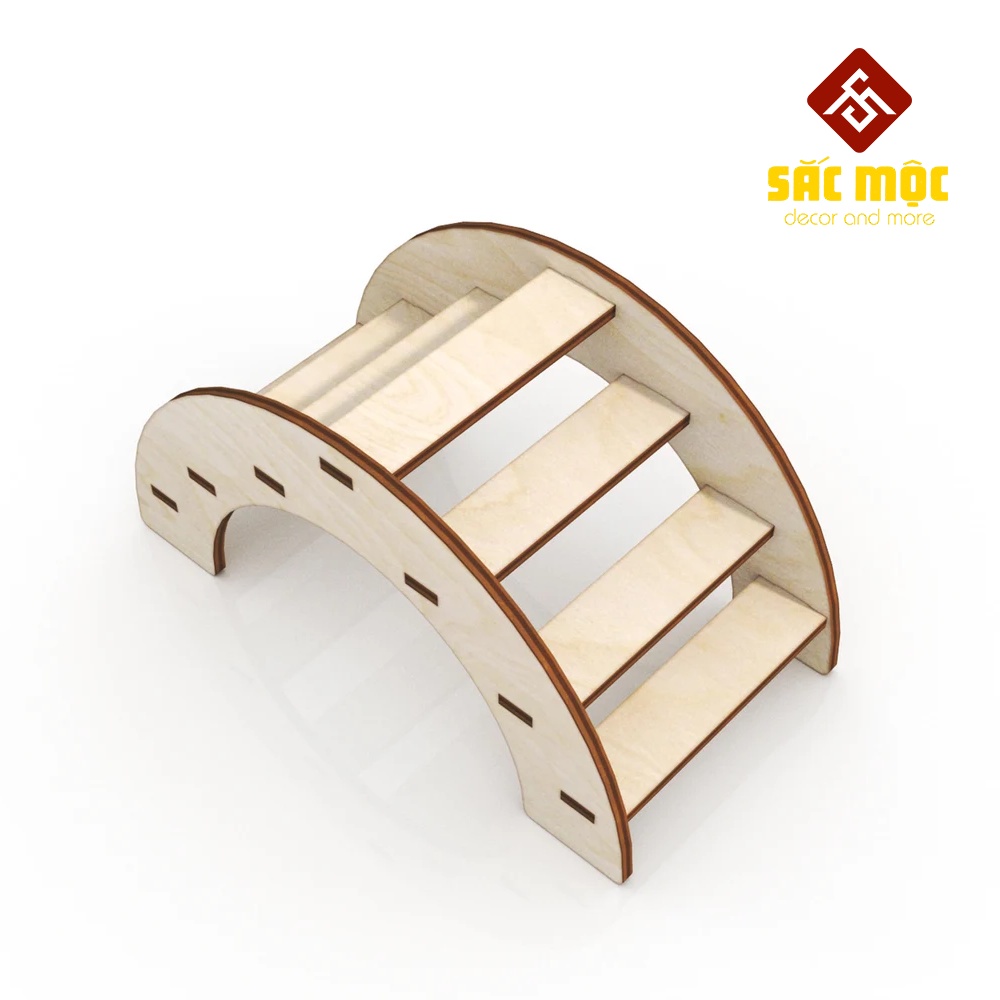 Mô Hình Cầu Thang Vòm #9 Gỗ Lắp Ráp Cho Chuột Hamster Size 14*7*7 cm