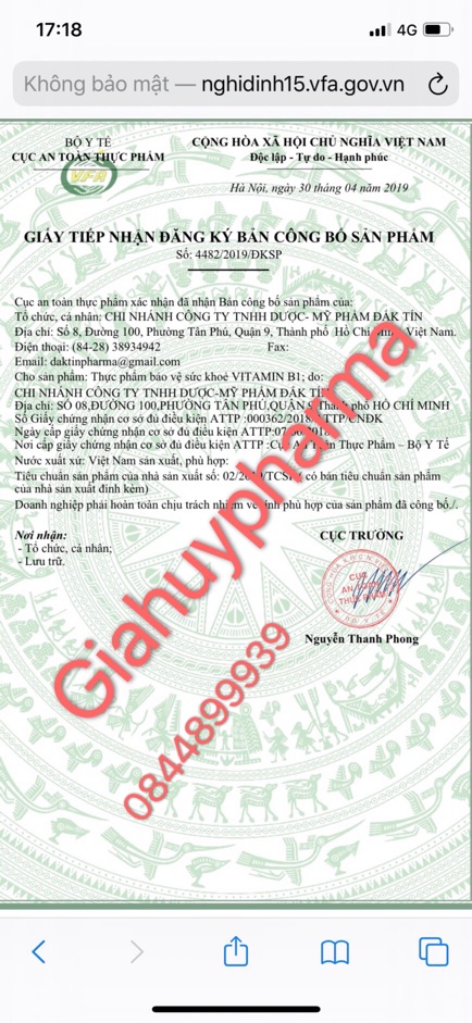 Combo 10 lọ Vitamin B1