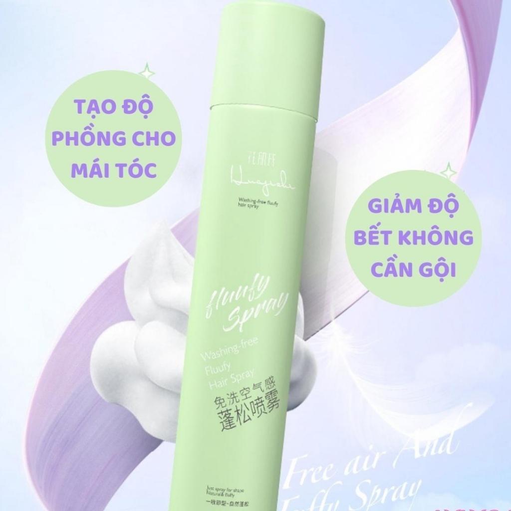 Dầu Gội Khô Tạo Phồng Dùng Cho Nam Nữ  Fluufy Spray 200ml Dạng Xịt Gội Đầu Khô Không Bết Tóc Nội Địa Trung AME Shop