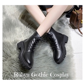 [Sẵn]🔥Giày Boots Cổ Lửng Basic ( Đen Bóng, Đen Nhám ) Size 35 - 40 C1