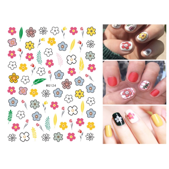 sticker hoa trang trí nail
