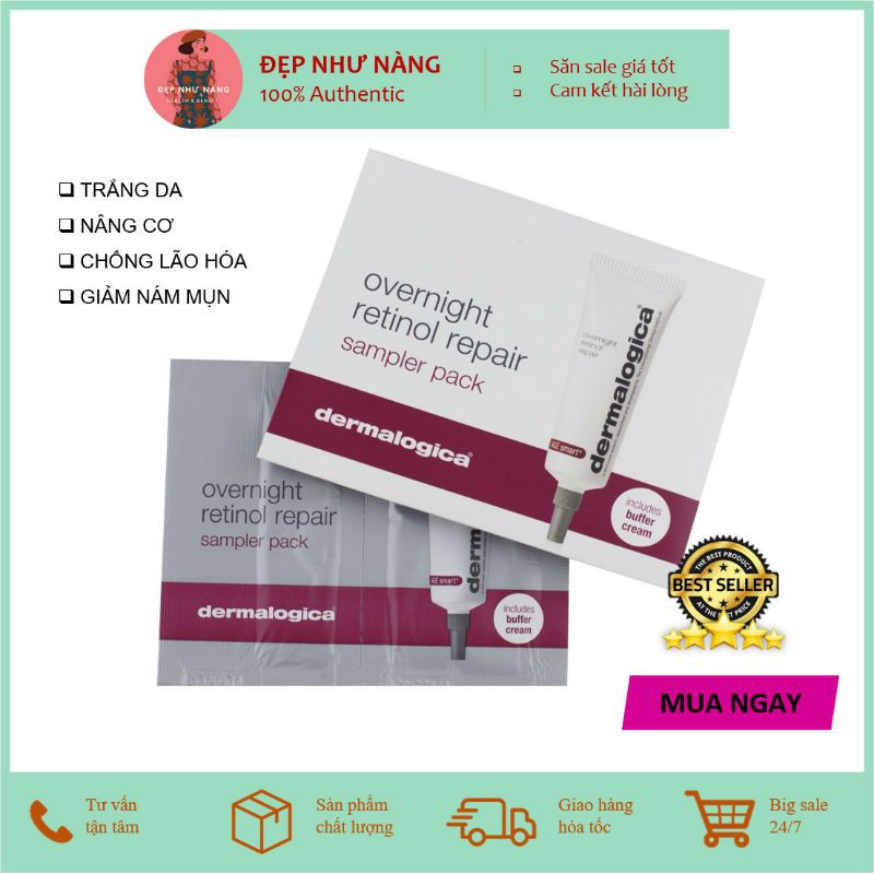 (sample) mẫu thử chống lão hóa giảm mụn nám Dermalogica Overnight Retinol Repair 0.5%