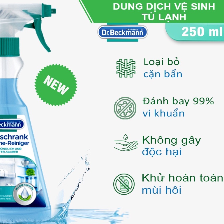Dung dịch vệ sinh khử mùi tủ lạnh DR BECKMANN chai xịt 250ml - nhập Đức