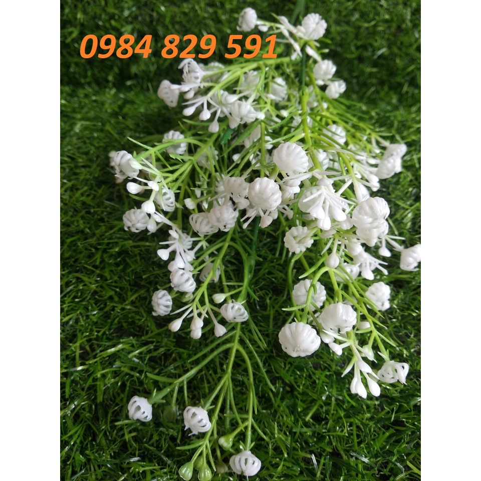 Cụm điểm bi gạo decor hoa sáp, hoa lụa, hoa giả