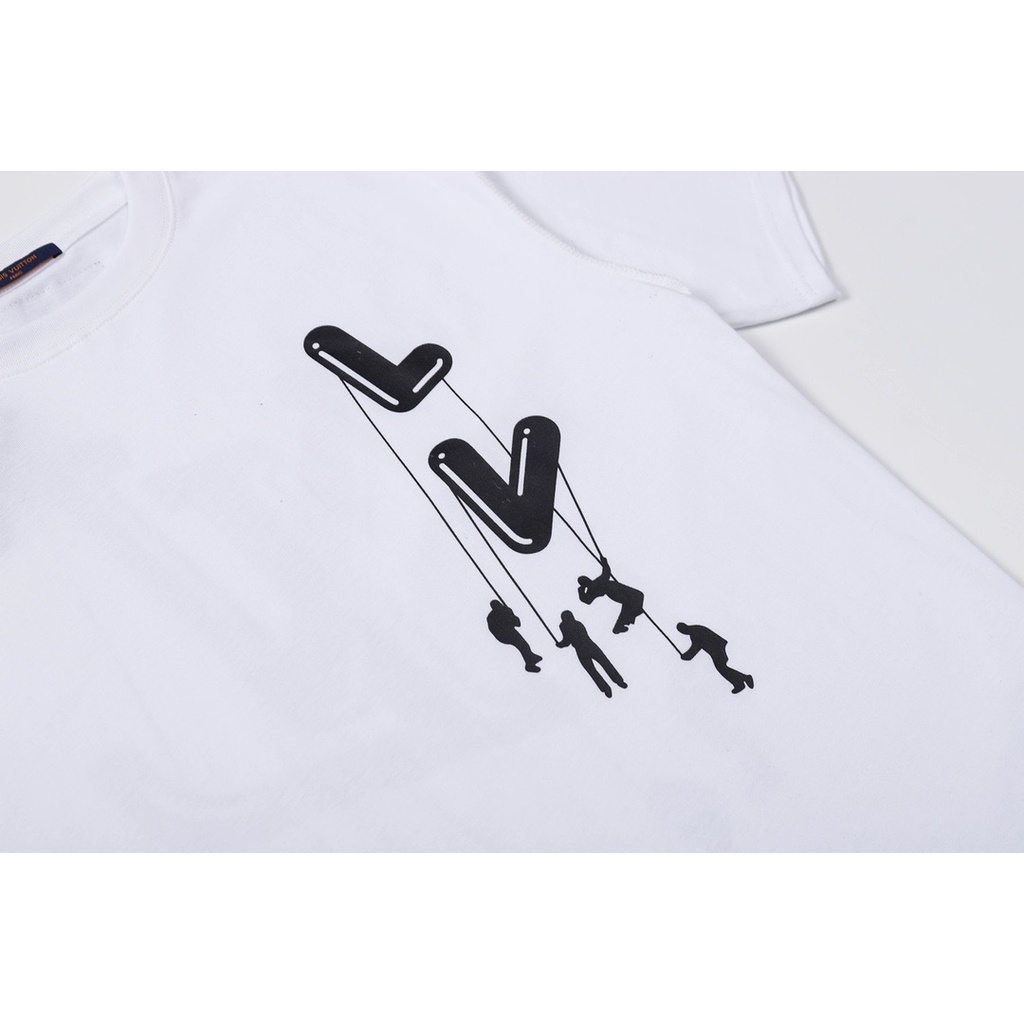 Lv Áo Thun cotton Ngắn Tay In Họa Tiết Thời Trang Cho Nam Nữ