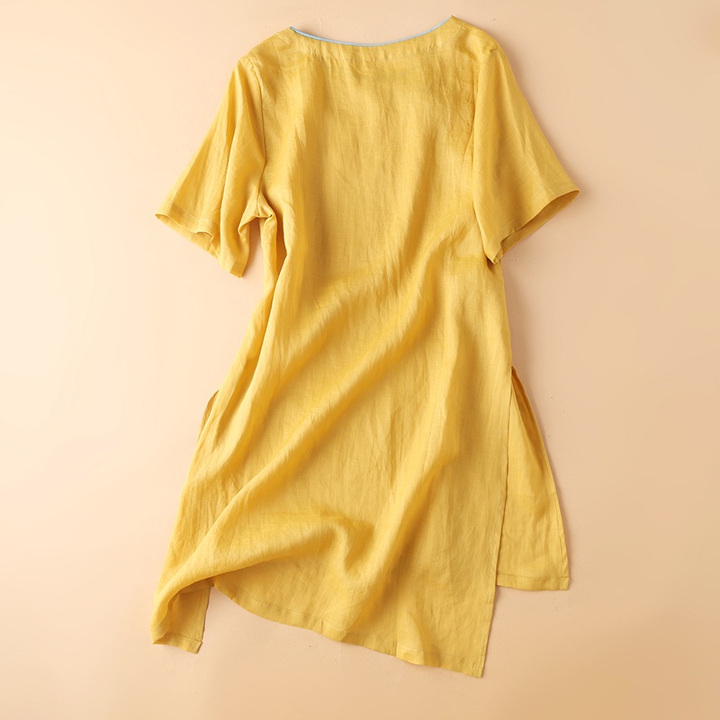 Áo Sơ Mi Vải Lanh Cotton Chải Dài Vừa Phong Cách Nhật Bản Chất Lượng Cao Cho Nữ