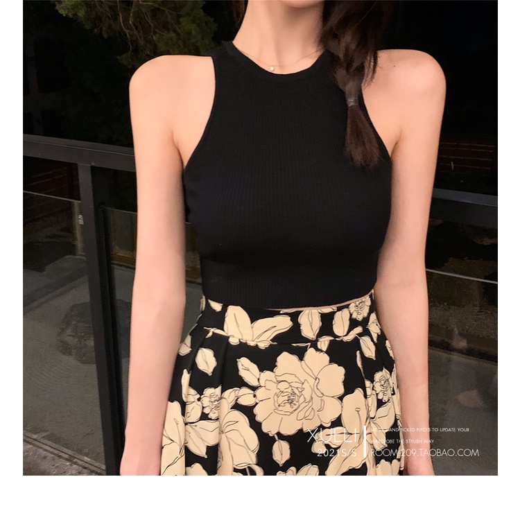 Áo Dệt Kim Không Tay Dáng Ôm Thời Trang Mùa Hè Cho Nữ