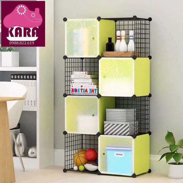 KỆ ĐA NĂNG 12 Ô TỦ ĐỰNG ĐỒ BẰNG NHỰA VÀ LƯỚI THÉP SIZE 37x37cm.