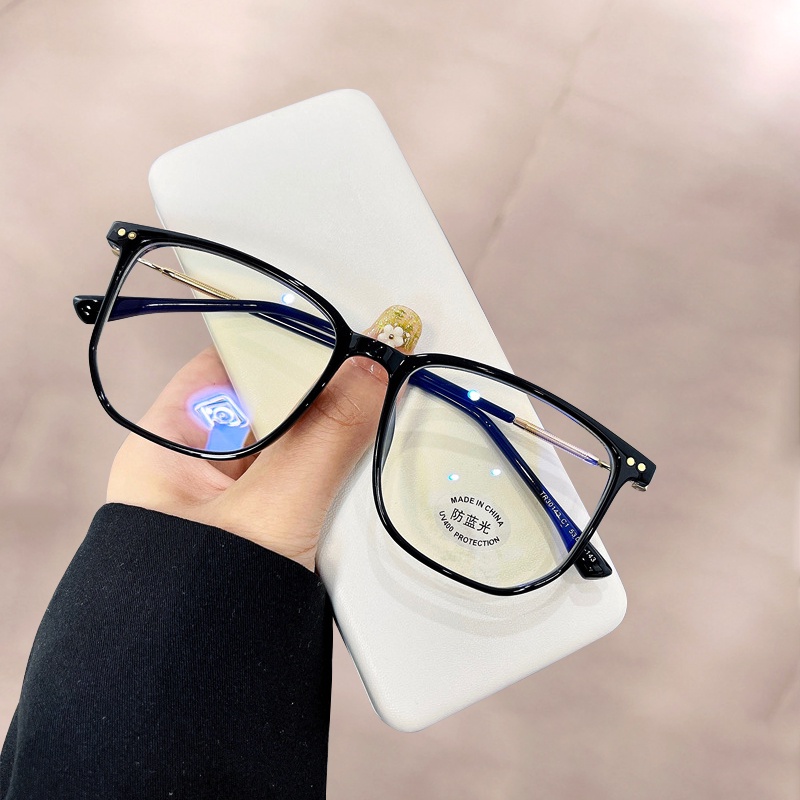 Kính mắt JIUERBA gọng kim loại vuông chống bức xạ cận thị thời trang chất lượng cao dành cho cả nam và nữ