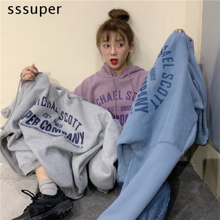 Áo Hoodie Nữ Tay Dài Dáng Rộng In Hình Hoạt Hình Phong Cách Hàn Quốc